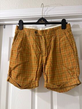 Men's Creep Yellow Plaid Casual Shorts